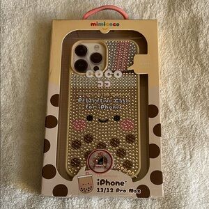 MIMI & COCO Gold and Pink Bling Case for iPhone 13/12 Pro Max
